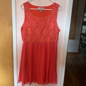 Coral short tank dress